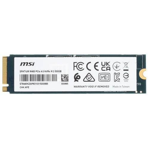 Накопитель SSD 500Gb M.2 2280 MSI SPATIUM M450 R3600/W2300 (S78-440K220-P83) фото