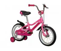 (м) Велосипед детский NOVATRACK 14"145ANOVARA.PN22  алюм., розовый, пер.руч., зад.нож. тормоз, корот фото