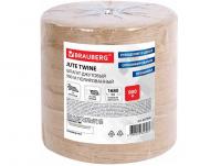 Шпагат джутовый полированный длина 900м диаметр 2мм, 3-х ниточный, BRAUBERG, 607946 фото