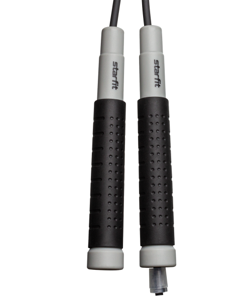 Скакалка STARFIT RP-401 c силиконовыми ручками, 3 м, черный фото