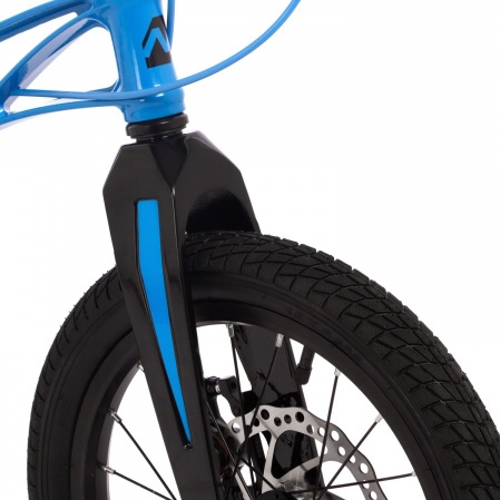 (м) Велосипед детский NOVATRACK 16"165MBLASTD.BL4 Магнез рама, синий, полная защ.цепи, диск.тормоз, фото