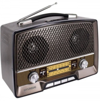 Радиоприемник Hyundai H-PSR156 коричневый фото