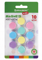 Магниты 20 мм, НАБОР 10 шт., "MACAROONS", BRAUBERG KIDS, блистер, 272520 фото