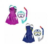 Комплект для плавания маска+трубка+ласты от 7 лет, размер ласт 37- 41, АССОРТИ, BESTWAY, 25046 фото