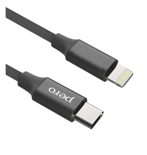 Кабель Type-C - Lightning PERO DC-05 1м черный PRDC-05TC8P1MB фото