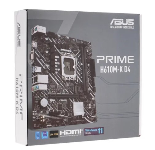 Материнская плата ASUS PRIME H610M-K D4 <S-1700 Intel H610 2xDDR4 mATX AC`97 8ch(7.1) GbLAN RAID+VGA фото