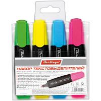 Набор текстовыделителей 4 цв. Berlingo, 1-5мм, европодвес  фото