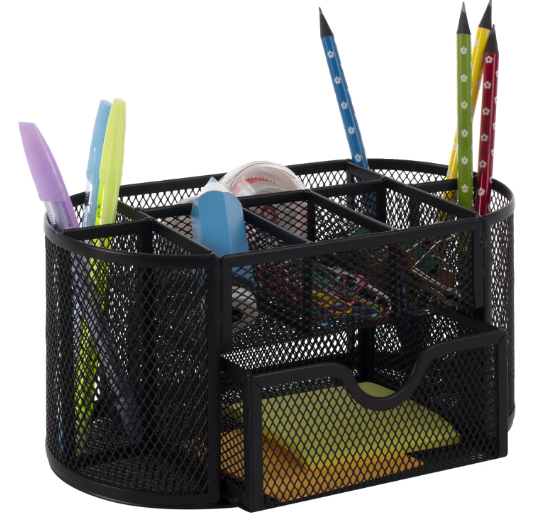 Подставка-органайзер металлическая BRAUBERG "Germanium", 9 секций, 105х220х110 мм, черная, 237418 фото