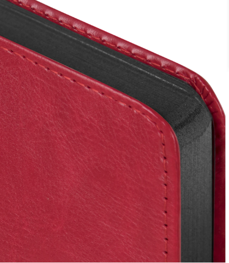 Ежедневник датированный 2026 А5 138x213 мм, BRAUBERG "Inspiration", под кожу, цветной срез, красный, фото