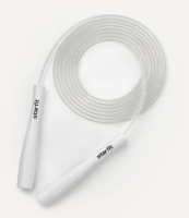 Скакалка STARFIT RP-501 ПВХ, с пластиковыми ручками, 3 м, белый фото