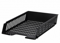 Лоток горизонтальный для бумаг BRAUBERG-MAXI, с пазами, А4 (358х272х69 мм), сетчатый, черный, 231141 фото