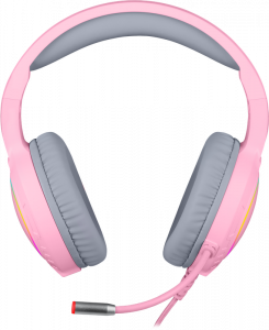 Игровые наушники с микрофоном REDRAGON Mento Розовые RGB 3.5мм фото