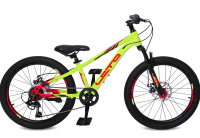 (м) Велосипед детский LETO 22"DRAGON, сталь, рама 11", 6-ск, лайм фото