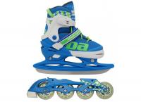 Раздвижные коньки-ролики BlackAqua AS-409, голубой/салатовый (35-38) фото