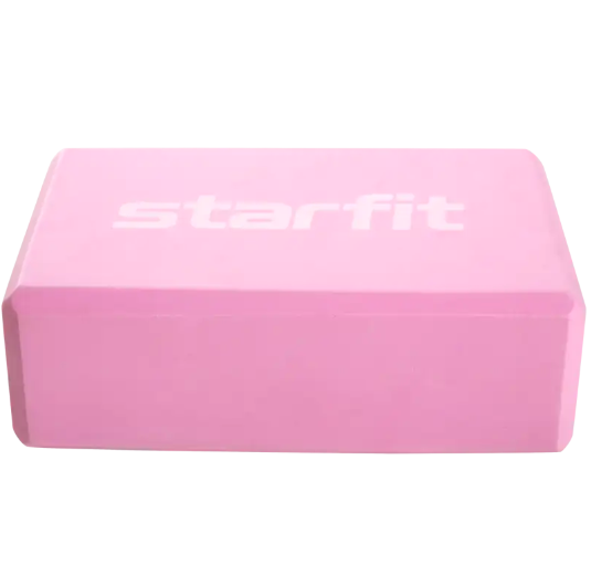 Блок для йоги STARFIT YB-200 EVA, 8 см, 115 гр, 22,5х15 см, розовый пастель фото
