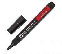 Маркер перманентный BRAUBERG "Contract", ЧЕРНЫЙ, круглый наконечник, 3 мм, 150465 фото