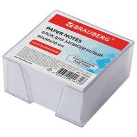 Блок для записей 9х9х5 см,белый,,BRAUBERG в подставке прозрачной, куб , белизна 95-98%, 122224 фото