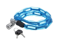 Замок-трос STG, цепь в пластик. оплетке , синяя, с ключом диам.3,5х80см Х66520 фото