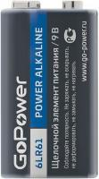 Батарейка GoPower ULTRA Крона 6LR61 BL1 Alkaline 9V 1шт фото