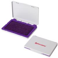 Штемпельная подушка BRAUBERG, 100*80 мм (рабочая поверхность 90*50 мм), фиолетовая краска, 236869 фото