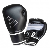 Перчатки боксерские Hybrid 80 черно-белые (вес 12 унций) adiH80  фото