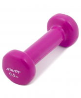 Гантель виниловая STARFIT DB-101 0,5 кг, желтая (1 шт.) фото