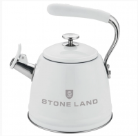 Чайник со свистком STONE LAND SL06-001 2,3л, белый фото
