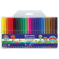 Фломастеры BRAUBERG 24 цвета, вентилируемый колпачок, ПВХ упаковка, 151413,150524 фото