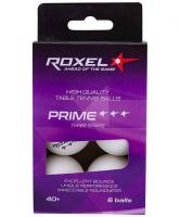 Мяч н/т Roxel 3* Prime, белый (6шт.) фото