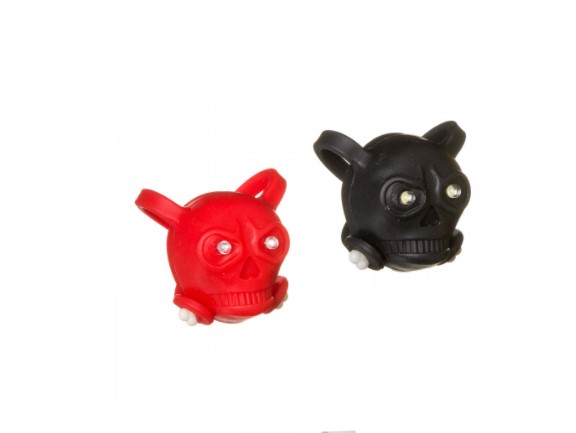 Комплект фонарей STG -TL8005 силикон.черепа, Черный с белыми диодами, красный с красными диодами ( 2 фото