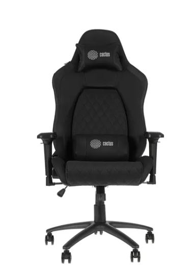 Кресло игровое Cactus CS-CHR-130 черный эко.кожа с подголов. крестов. сталь  фото