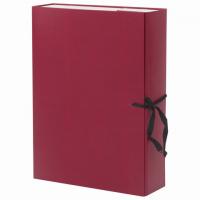 Короб архивный А4 (240х330мм), 70 мм, 2 завязки, бумвинил, до 600 листов, бордовый, BRAUBERG, 122036 фото