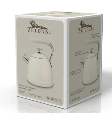Чайник со свистком ZEIDAN Z-4550 3л., бежевый фото