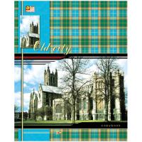 Тетрадь А5, 96 л. клетка на скобе OfficeSpace, бумвинил, синий фото