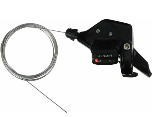 Шифтер MicroShift , TS71, правый, 9 скоростей, индикатор, трос 2050мм, черный TS71-9 фото