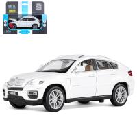 ТМ "Автопанорама" Машинка металлическая 1:32 BMW X6, белый, свет, звук, откр. двери, капот и багажни фото