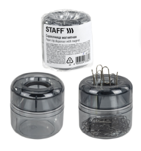 Скрепочница магнитная STAFF «Basic», прозрачный корпус, 270556 фото