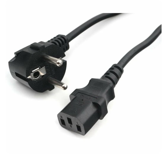 Кабель питания Cablexpert PC-186-1M, Schuko-C13, 3x0.5мм2, 6А, с заземлением, 1м, черный, пакет фото