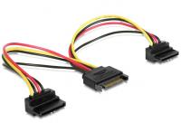 Кабель питания Gembird Cablexpert SATA 15-pin/M - 2x15-pin/F 15cm CC-SATAM2F-02 фото