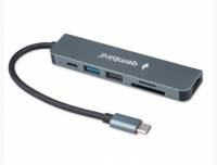 Док станция Type-C Gembird UHB-D9 6в1: USB3.1, PD100W, SD/TF, USB2.0, HDMI фото
