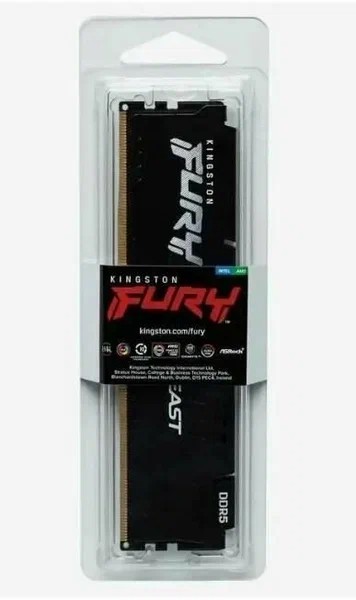 Оперативная память DDR5 32Gb (PC5-44800) 5600MHz Kingston Fury Beast Black KF556C36BBE2-32 фото