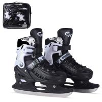 Раздвижные коньки City-Ride пластиковый мысок, лезвие нержавеющая сталь в н/сумке (S(29-33)черный JB фото