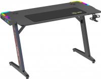 Стол игровой Cactus CS-GTZ-BK-RGB столешница ДСП черный каркас черный  купить ЦИТ Стол игровой Cactus CS-GTZ-BK-RGB столешница ДСП черный каркас черный  фото