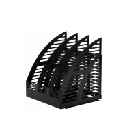 Лоток вертикальный для бумаг STAFF Basic, 245х240х285 мм, 3 отделения, сетчатый сборный, 237945 фото