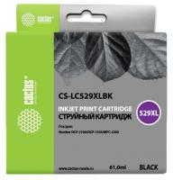 Картридж струйный Cactus CS-LC529XLBK черный (61мл) для Brother DCP-J100/J105/J200  фото