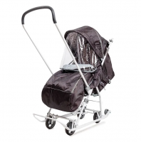 Санки-коляска Ника Наши детки 3-1К в горошек шоколадный НДТ3-1К/3 фото