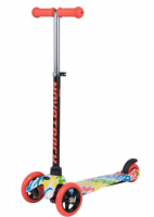 Самокат-кикборд NOVATRACK 120H.DISCOKIDS.WMC8 max 25кг, неоновый цветной дизайн, белый фото