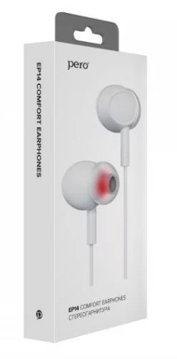 Наушники с микрофоном PERO EP14 белый EP14WH купить ЦИТ Наушники с микрофоном PERO EP14 белый EP14WH фото
