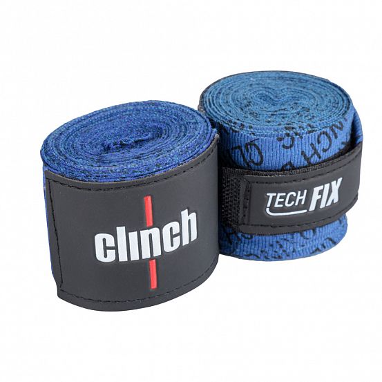 Бинты боксерские эластичные "Clinch Boxing Crepe Bandage Tech Fix" синие (длина 3.5 м)  фото