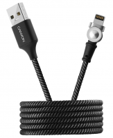 Кабель USB - Lightning CANYON 1м CNS магнитный черный (MFI) (IP1CNSCFI8B) фото